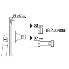 Raccord d'adaptation telescopique mâle - femelle 15x21 (1/2) + rosace chromée pour platine sécable 2
