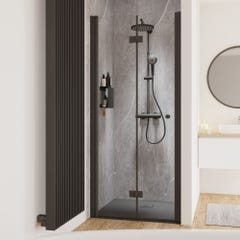 Schulte Porte de douche pivotante-pliante, verre 6 mm, profilé noir, Garant, anticalcaire 80 x 200 cm, ouverture vers la gauche 2