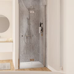 Schulte Porte de douche pivotante-pliante, verre 6 mm, profilé aspect chromé, Garant, anticalcaire 90 x 200 cm, ouverture vers la droite 2