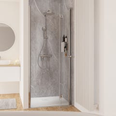 Schulte Porte de douche pivotante-pliante, verre 6 mm, profilé aspect chromé, Garant, 90 x 200 cm, ouverture vers la droite 1