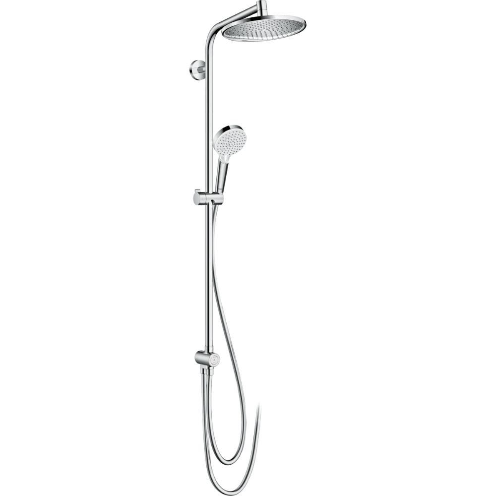 Colonne de douche ou bain douche sans mitigeur HANSGROHE Crometta S 240 chromé + tablette AddStoris 0