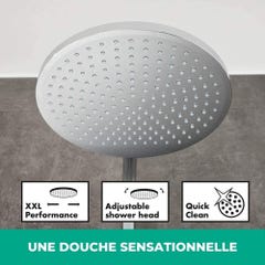 Colonne de douche ou bain douche sans mitigeur HANSGROHE Crometta S 240 chromé + tablette AddStoris 4