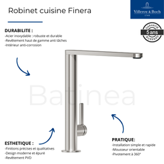 Robinet cuisine VILLEROY ET BOCH Finera bronze 3