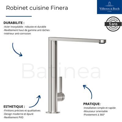 Robinet cuisine VILLEROY ET BOCH Finera bronze 3