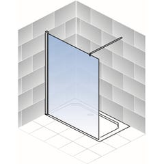 Schulte Paroi de douche à l'italienne, cadre sérigraphié blanc mat, paroi de douche fixe, style industriel, verre 6 mm, 140 x 200 cm 7