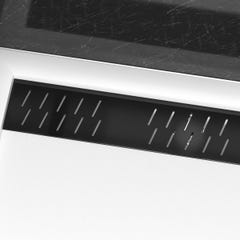 Receveur en acrylique Blanc 90x90x4 cm + Grilles Linéaires Chrome et Noire - WHITENESS II 1