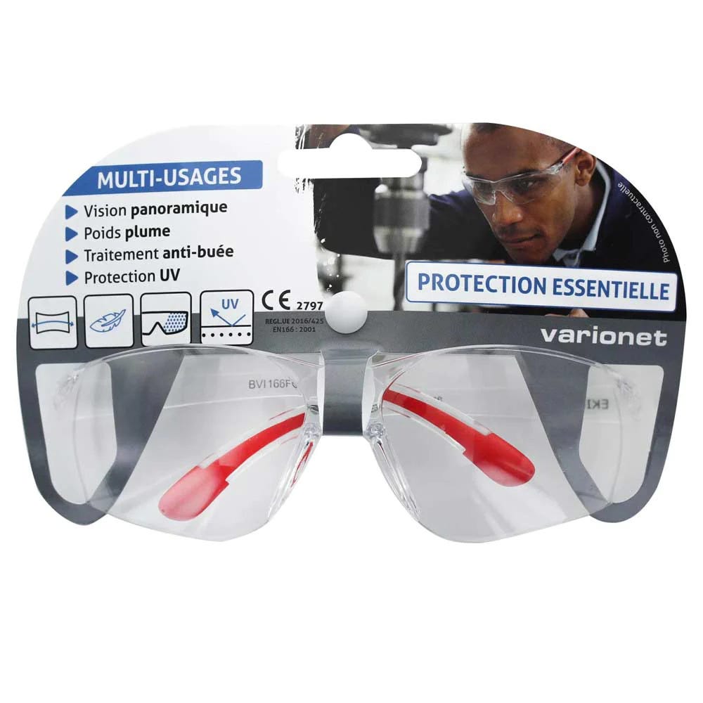Lunette protection pour travaux courants - Protection UV et anti buée - Protection avec verres incolores anti-rayures en polycarbonate 0