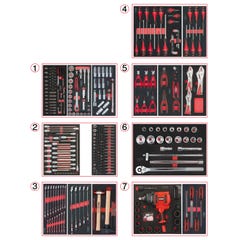 Composition d’outils 7 tiroirs pour servante, 337 pièces 0