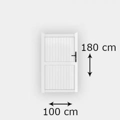Portillon PVC standard GUÉRANDE blanc hauteur 1000x1800 mm - Poignée à droite 2