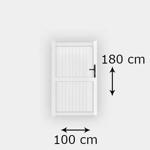Portillon PVC standard GUÉRANDE blanc hauteur 1000x1800 mm - Poignée à droite 2