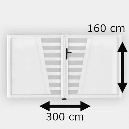 Portail battant PVC standard CAMBRAI blanc hauteur 1400mm Dimensions - 3000x1600 3