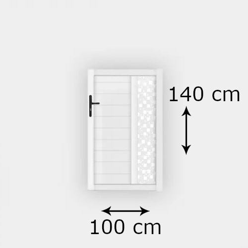 Portillon PVC standard ARLES blanc CARRÉ 1000x1400 mm - Poignée à gauche 2