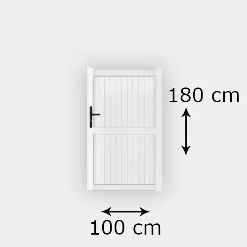 Portillon PVC standard GUÉRANDE blanc hauteur 1000x1800 mm - Poignée à gauche 2