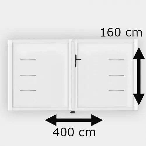 Portail battant PVC blanc H160 x L400 cm BRIANCON 3