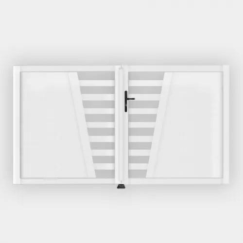 Portail battant PVC standard CAMBRAI blanc hauteur 1400mm Dimensions - 3500x1600 1