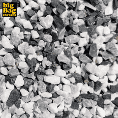 Pack Gravier Multicolore Sombre de Marbre (noir, blanc et gris) Ø 8/16 mm + Plaques Alvéolaires 15M², Big Bag de 0,75m³ (+/- 1000Kg) 1