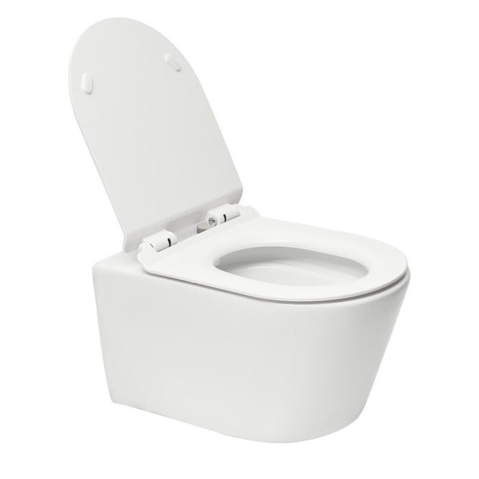 Grohe Pack WC Bâti-support Rapid SL + WC sans bride SAT Brevis + Abattant slim, softclose + Plaque chrome (RapidSL-Brevis-1) 1