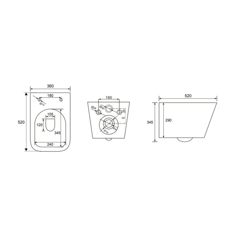 Grohe Pack WC Bâti-support + WC sans bride Infinitio Design + Abattant softclose + Plaque chrome 4