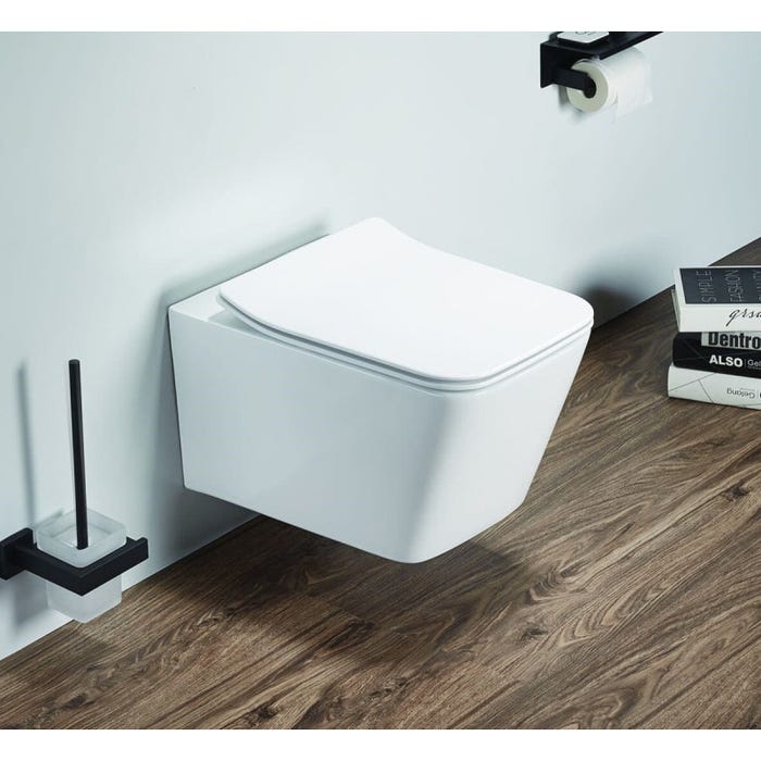 Grohe Pack WC Bâti-support + WC sans bride Infinitio Design + Abattant softclose + Plaque chrome 1