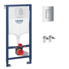 Grohe Pack WC Bâti-support + WC Serel Solido Compact + Abattant softclose + Set d'habillage (39186000-sabo) 1