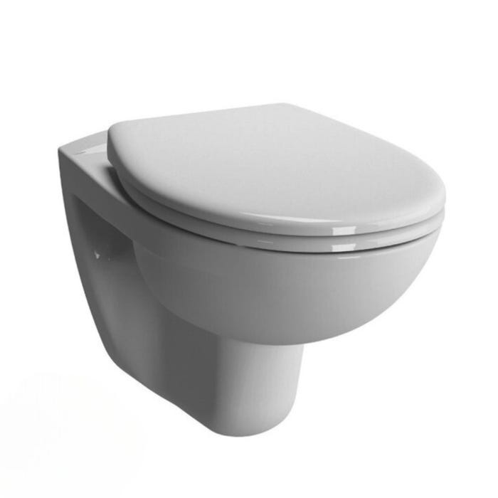 Grohe Pack WC Bâti Autoportant Rapid SL + WC sans bride Vitra Normus + Abattant softclose + Plaque chrome (ProjectNormusRimless-1) 1