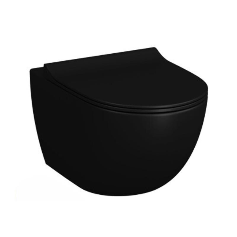 Grohe Pack WC Bâti autoportant Rapid SL + WC sans bride Infinitio 2.0 Noir mat + Abattant softclose + Plaque Noir mat 1