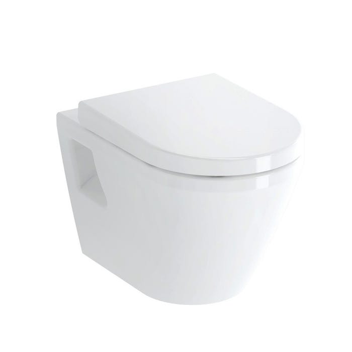 Grohe Pack WC Bâti autoportant Rapid SL + WC suspendu Vitra Integra + Abattant en Duroplast + Plaque chrome (ProjectIntegraClassic-8) 1