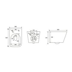 Grohe Pack WC Bâti-support Rapid SL + WC sans bride Infinitio Design, Noir mat + Abattant softclose + Plaque Noire mat 4