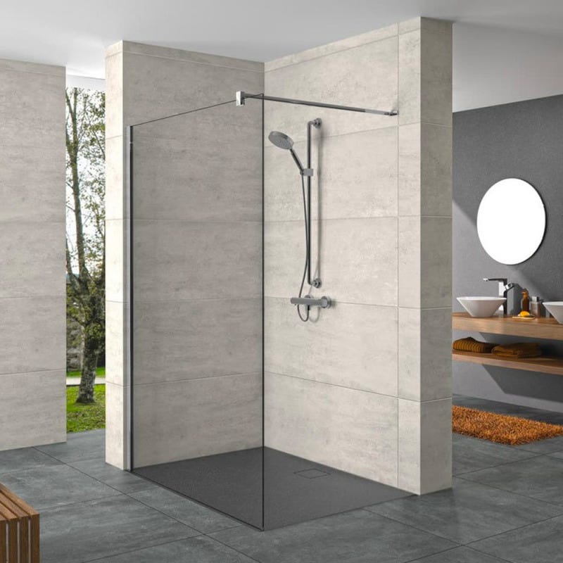 HÜPPE Design Pure, paroi de douche à l'italienne 110x200 cm, verre transparent, orientation gauche et droite (8P1128092322) 0