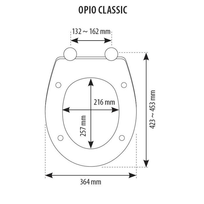 abattant wc - opio - charnière individuelle ajustable - thermoplastique - blanc - siamp 47105610 3