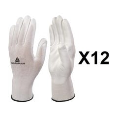 12 paires de gants tricot polyester / paume PU VE702P Delta Plus 0