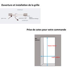 Grille porte Azur -2 vantaux pour encadrure H=190 cm x L=180 cm (côte tableau) 1