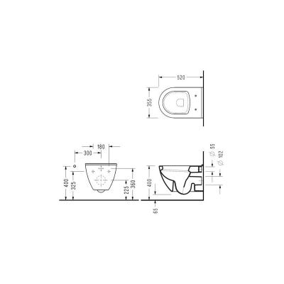 Geberit Pack WC bati-support UP720 extra-plat + WC Serel SM10 + Abattant + Plaque blanche (SLIM-SM10-C) 4