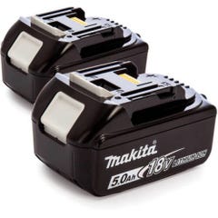 Pack 2 batteries 18 V / 5.0 Ah BL1850B - MAKITA - PACK2BAT5LI