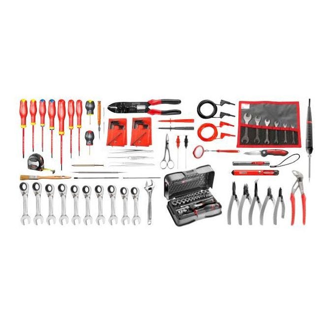 Boîte à outils textile sur roulettes + 101 outils pour électricien - FACOM - BSR20.EL34 0