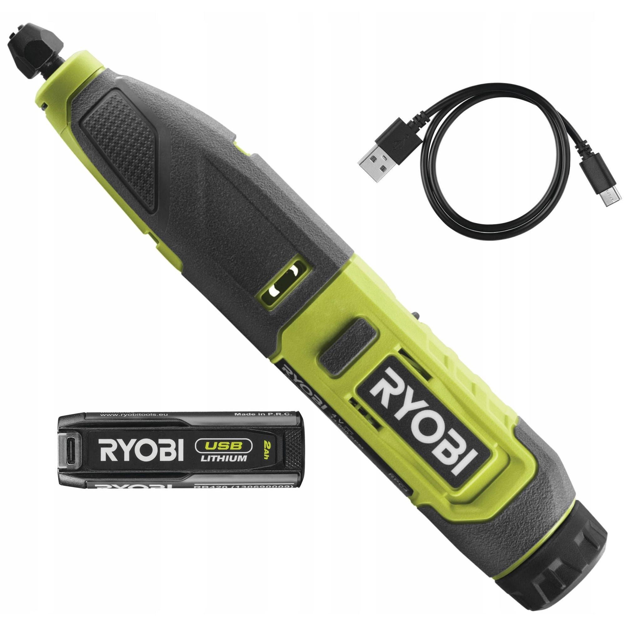 Ciseaux à bois RYOBI RPC4-120G - 4V - 1 Batterie 2.0Ah - 1 Câble USB C 3
