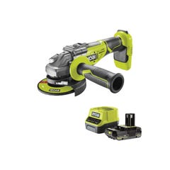 Pack RYOBI Meuleuse d'angle R18AG7-0 - Brushless 18V One+ - 1 batterie 2.0Ah - 1 chargeur rapide RC18120-120 0
