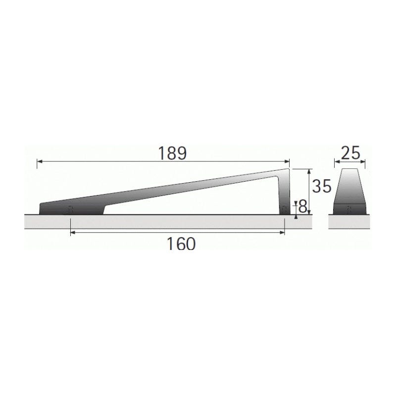 Poignée rialto - Section : - - Hauteur : 35 mm - Entraxe : 160 mm - : - Décor : Inox - Diamètre : - - Longueur : 189 2