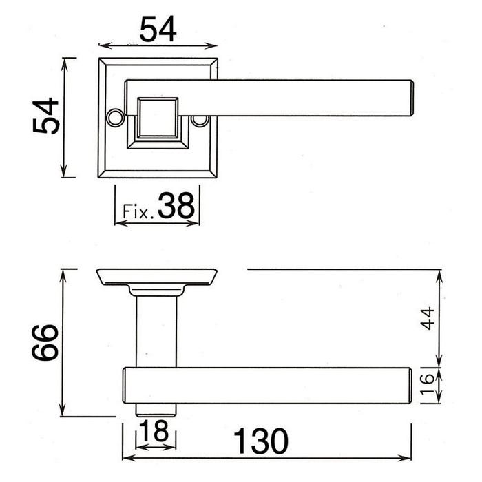 Béquille double loft - Décor : Cémenté patiné - Entraxe de fixation : 38 mm - Matériau : Fer - BOUVET 1