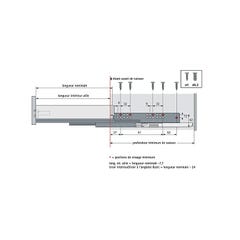 Coulisse quadro v6+ silent system - Longueur : 470 mm - HETTICH 4