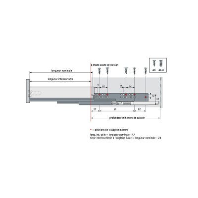 Coulisse quadro v6+ silent system - Longueur : 470 mm - HETTICH 4