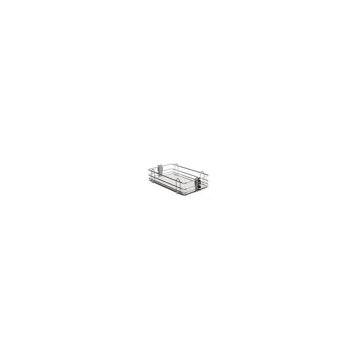 Corbeilles fil - Version : Fil rond - Décor : Blanc / Fil chromé - Pour caisson de largeur : 300 mm - Largeur : 240 mm 0