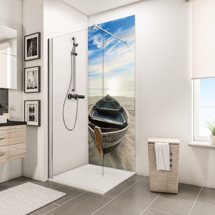 Schulte Panneau mural 90 x 210 cm, revêtement pour douche et salle de bains, DécoDesign PHOTO, Bâteau en niche 0