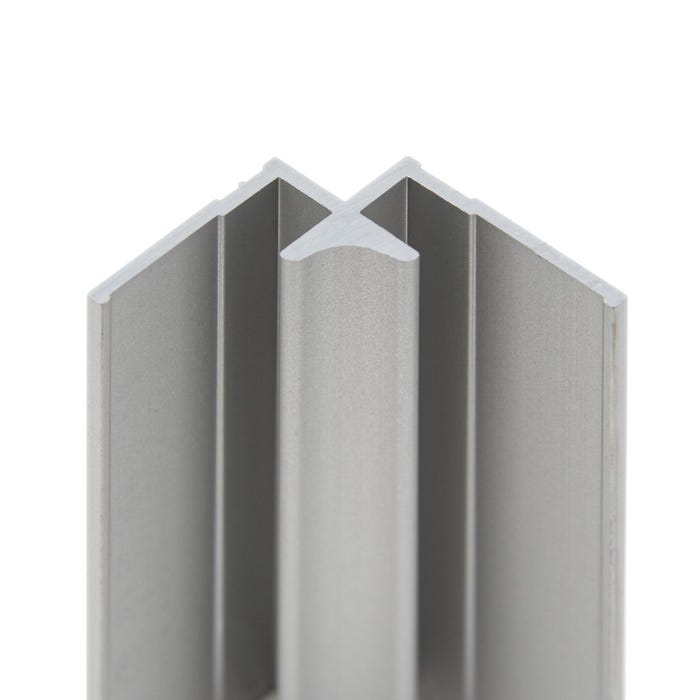 Schulte Pack de 2 profilés de finition + 1 Schulte Profilé d'angle pour Panneau mural de douche, 210 cm, DécoDesign,  Alu-argenté 2