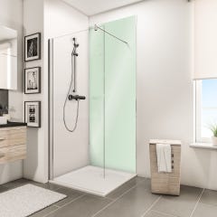 Schulte Panneau mural Vert d'eau brillant, revêtement pour douche et salle de bains, DécoDesign BRIO, 100 x 255 cm