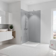Schulte Pack de 2 panneaux muraux 90 x 210 cm + 3 profilés gris argenté, revêtement pour douche et salle de bains, DécoDesign COULEUR