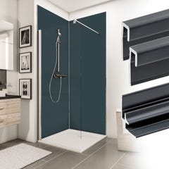 Schulte Pack de 2 panneaux muraux 90 x 210 cm + 3 profilés anthracite, revêtement pour douche et salle de bains, DécoDesign COULEUR 1
