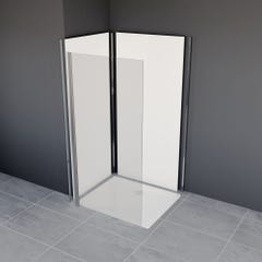 Schulte Pack de 2 panneaux muraux 90 x 210 cm + 3 profilés, revêtement pour douche et salle de bains, DécoDesign PHOTO, Ponton du mer du Nord + blanc 6