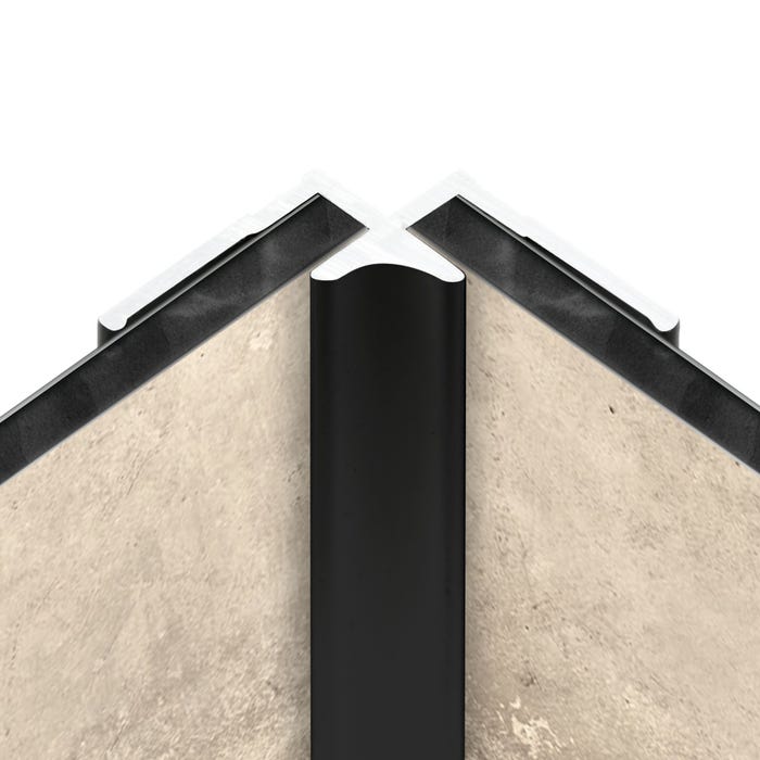 Schulte Profilé d'angle intérieur pour Panneau mural de douche, DécoDesign,  Noir, 210 cm 3