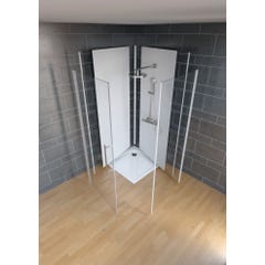 Schulte Pack de 2 panneaux muraux 100 x 210 cm, revêtement pour douche et salle de bains, DécoDesign SOFTTOUCH, Pierre gris clair 5